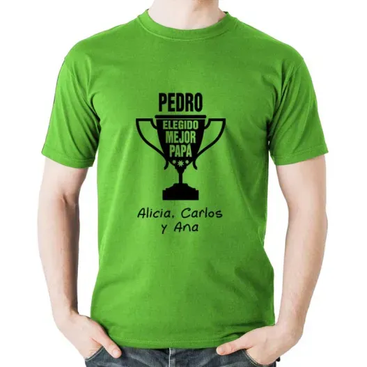 Camiseta al mejor pap&aacute; personalizada (Detalle de presentación)