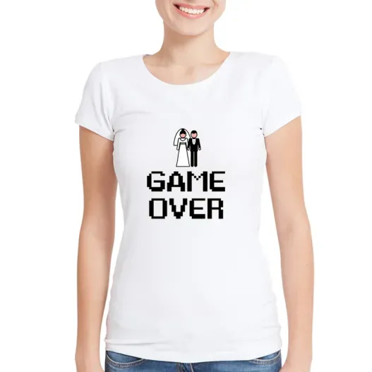 Camiseta despedida de solteras Game over (Vista alternativa)