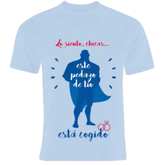Camiseta despedida de solteros Lo siento, chicas.. (Detalle de presentación)