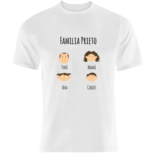 Camiseta familia personalizada (Detalle de presentación)