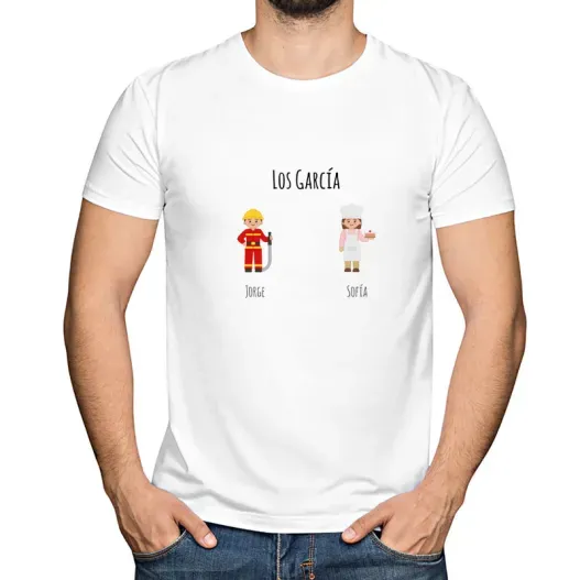 Camiseta BIO familias personalizada (Detalle de presentación)