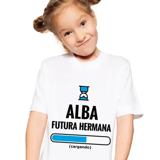 Camiseta futuro hermano o hermana personalizada (Detalle de presentación)