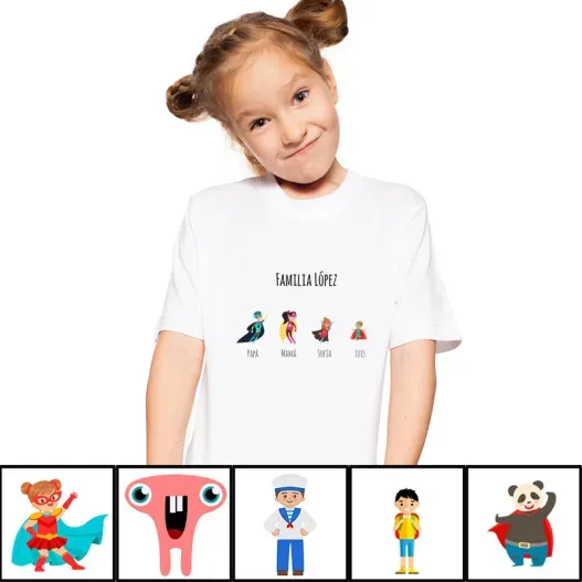 Camiseta infantil 'Familias' personalizada