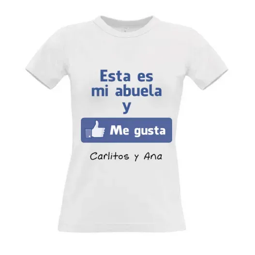 Camiseta me gusta mi abuela personalizada (Foto de catálogo)