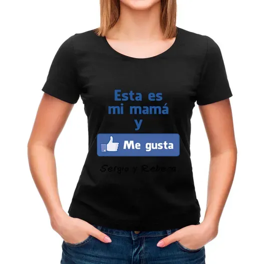 Camiseta me gusta mi mam&aacute; personalizada (Vista alternativa)