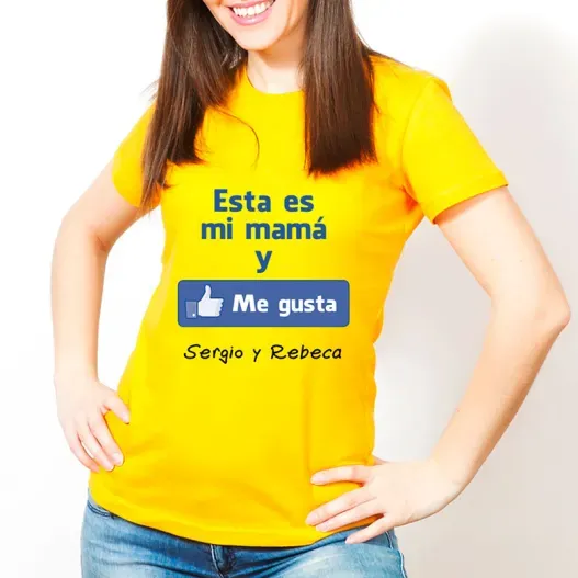 Camiseta me gusta mi mam&aacute; personalizada (Idea de regalo original)