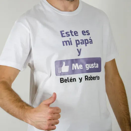 Camiseta me gusta mi pap&aacute; personalizada (Vista alternativa)