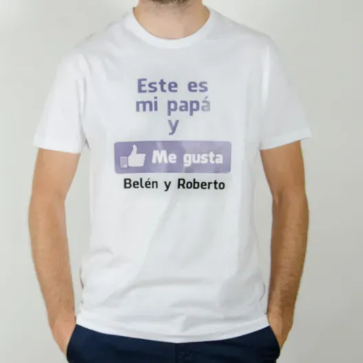 Camiseta me gusta mi pap&aacute; personalizada (Idea de regalo original)