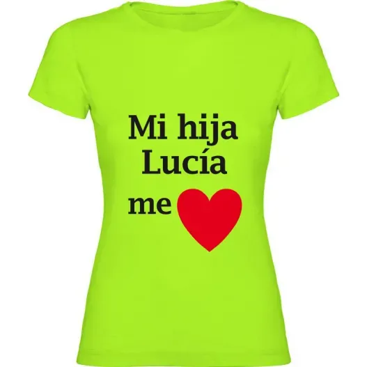 Camiseta me quiere personalizada (Detalle de presentación)