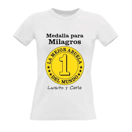 Camiseta medalla mejor abuela personalizada (Foto de catálogo)
