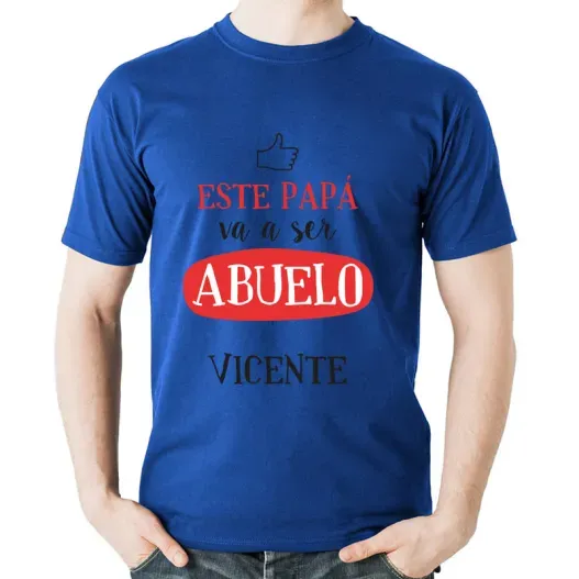 Camiseta para anunciar embarazo al abuelo (Detalle de presentación)