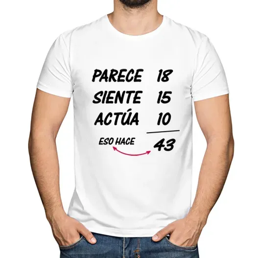 Camiseta para hombre personalizada 'Cumplea&ntilde;os' (Detalle de presentación)