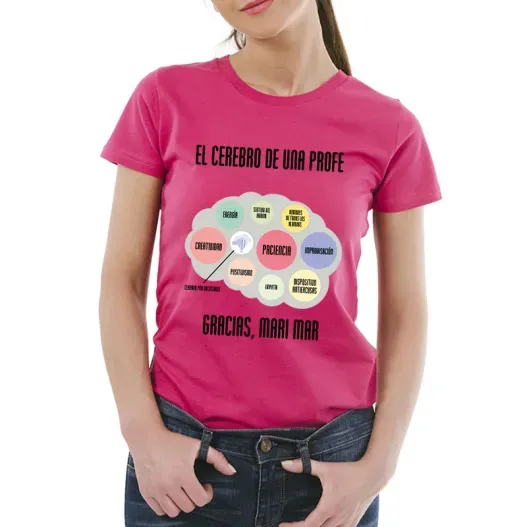 Camiseta para profesoras El cerebro de una profe (Idea de regalo original)