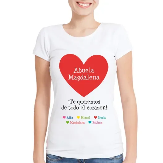 Camiseta personalizada abuela Te queremos (Idea de regalo original)