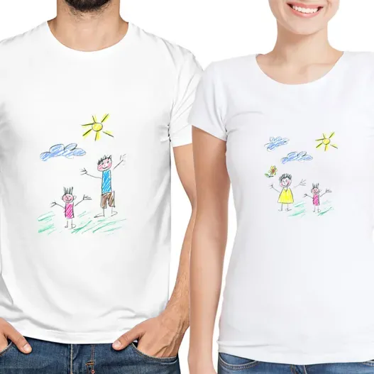 Camiseta personalizada con el dibujo de tu hijo (Idea de regalo original)