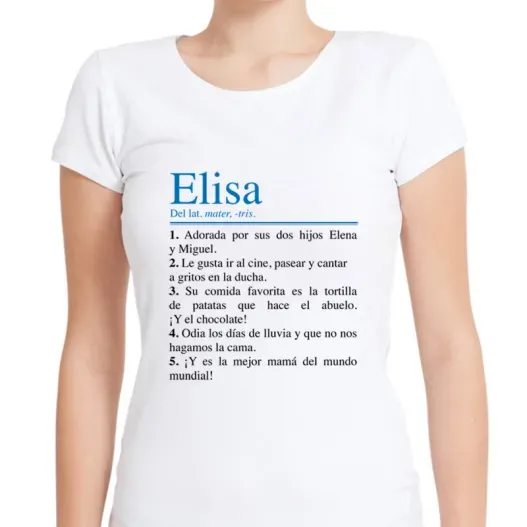 Camiseta personalizada 'Definici&oacute;n de tu nombre' (Idea de regalo original)