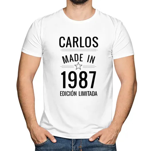 Camiseta personalizada 'Made in' (Idea de regalo original)