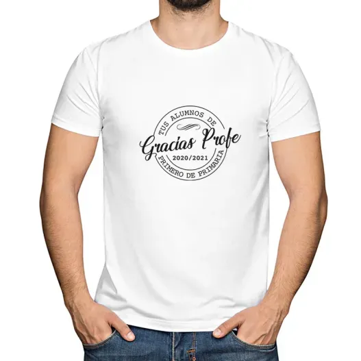 Camiseta personalizada para profes (Detalle de presentación)
