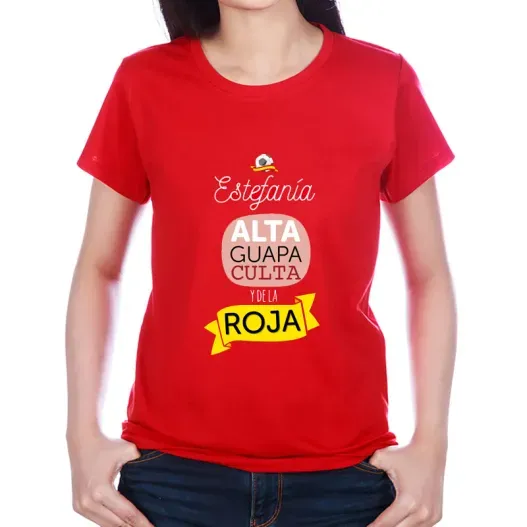 Camiseta personalizada Y de la roja (Detalle de presentación)