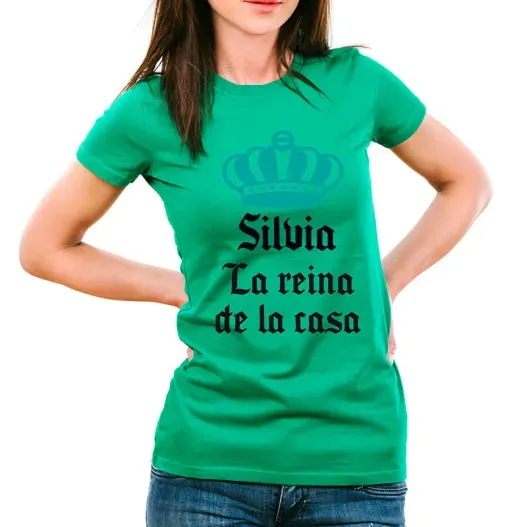 Camiseta reina de la casa personalizada (Detalle de presentación)