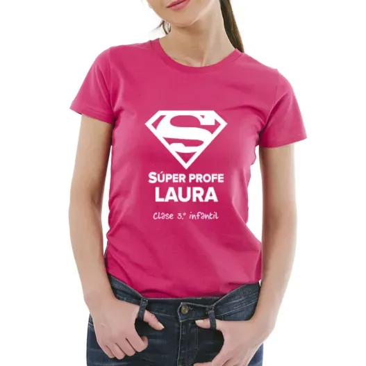 Camiseta S&uacute;per Profe personalizada para profesoras (Foto de catálogo)