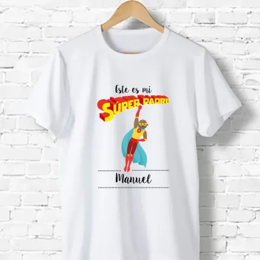 Camiseta S&uacute;perpadre personalizada (Detalle de presentación)