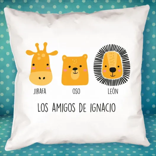 Coj&iacute;n animalitos personalizado (Idea de regalo original)