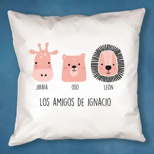 Coj&iacute;n animalitos personalizado (Vista alternativa)