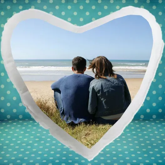 Coj&iacute;n coraz&oacute;n personalizado con foto (Vista alternativa)
