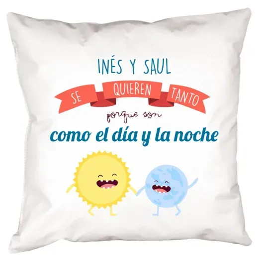 Coj&iacute;n divertido para enamorados (Detalle de presentación)