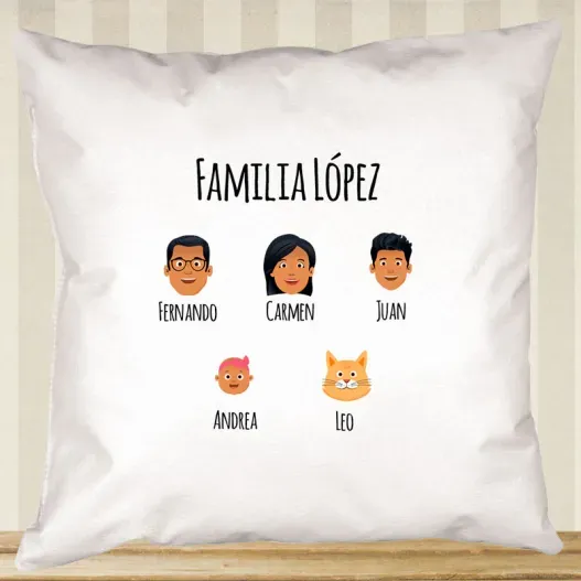 Coj&iacute;n familia avatares (Idea de regalo original)