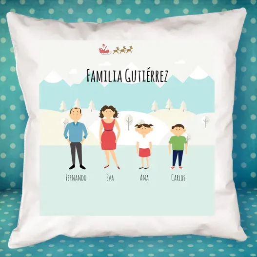 Coj&iacute;n Familia Molona personalizado (Idea de regalo original)