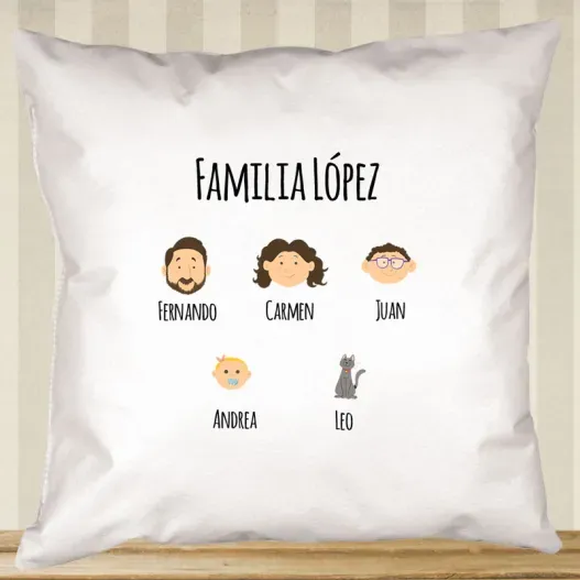 Coj&iacute;n familia personalizado
