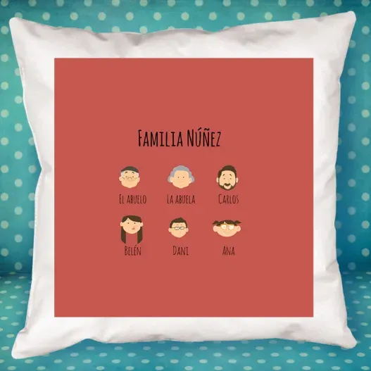 Coj&iacute;n familia personalizado (Vista alternativa)