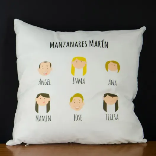 Coj&iacute;n familia personalizado (Idea de regalo original)