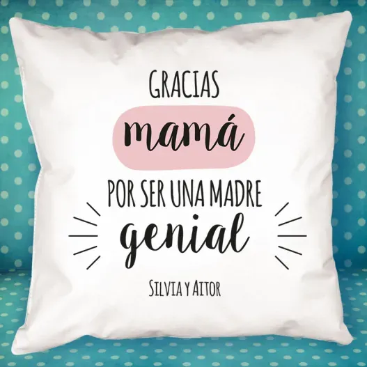 Coj&iacute;n para un pap&aacute; genial personalizado (Detalle de presentación)