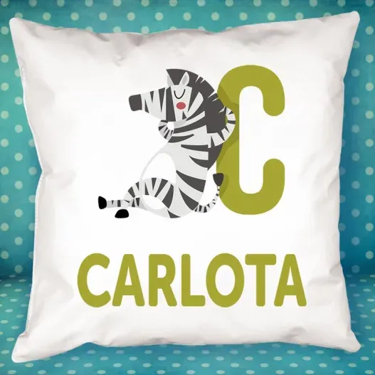 Coj&iacute;n personalizado 'alfabeto animal' (Idea de regalo original)