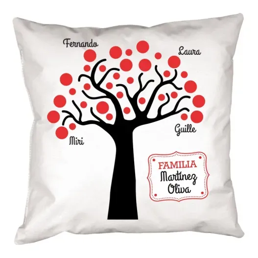 Coj&iacute;n personalizado &aacute;rbol familiar (Vista alternativa)