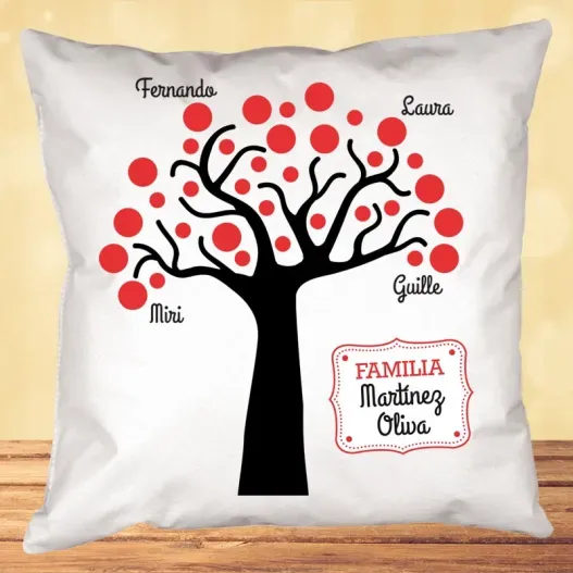 Coj&iacute;n personalizado &aacute;rbol familiar