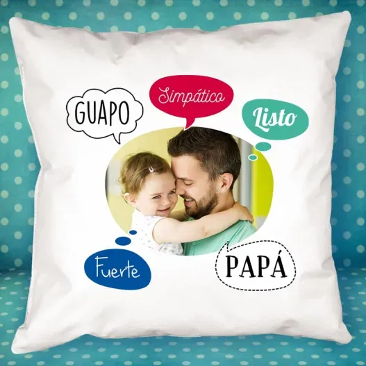 Coj&iacute;n personalizado 'burbujas' para mam&aacute; (Detalle de presentación)