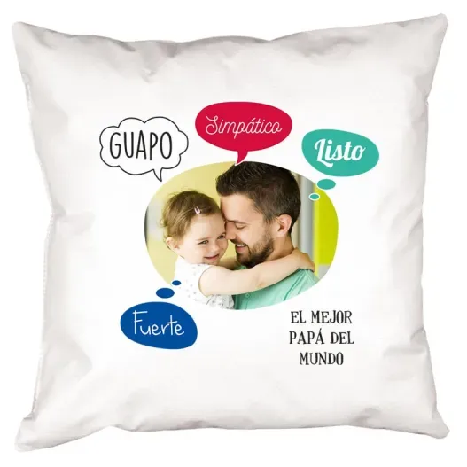 Coj&iacute;n personalizado 'burbujas' para pap&aacute; (Idea de regalo original)