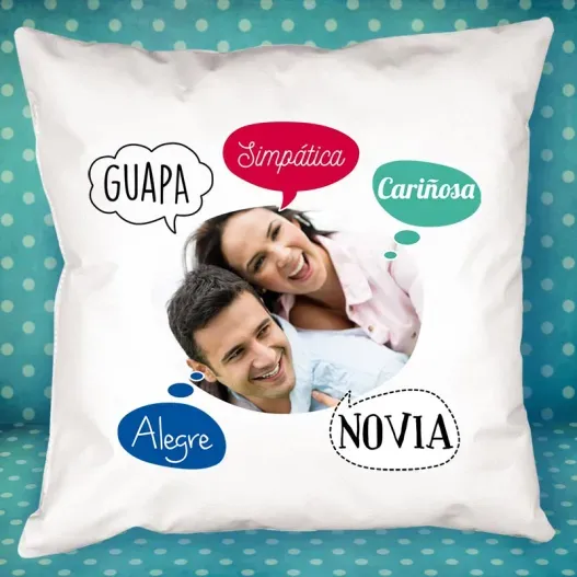 Coj&iacute;n personalizado 'burbujas' para pareja