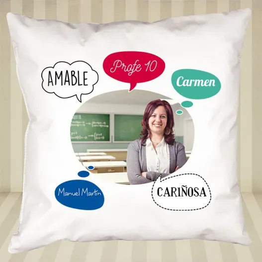 Coj&iacute;n personalizado 'burbujas' para profe (Vista alternativa)