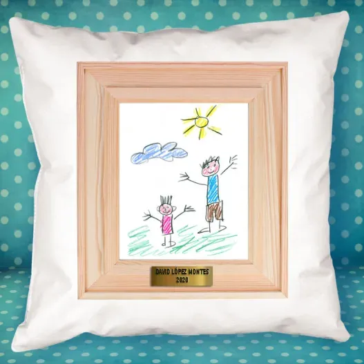 Coj&iacute;n personalizado con el dibujo de tu artista (Idea de regalo original)