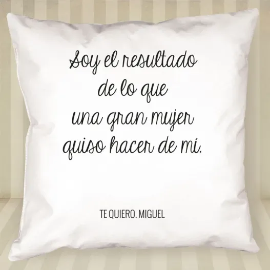 Coj&iacute;n personalizado con tus frases c&eacute;lebres (Detalle de presentación)