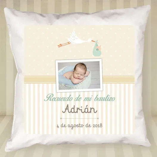 Coj&iacute;n personalizado especial bautizo (Detalle de presentación)