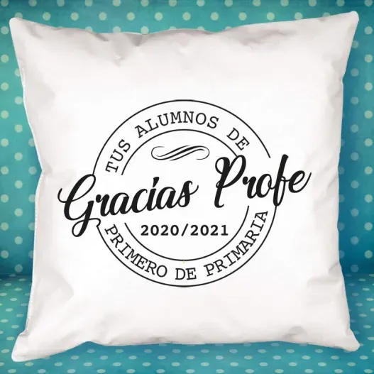 Coj&iacute;n personalizado 'Gracias profe'