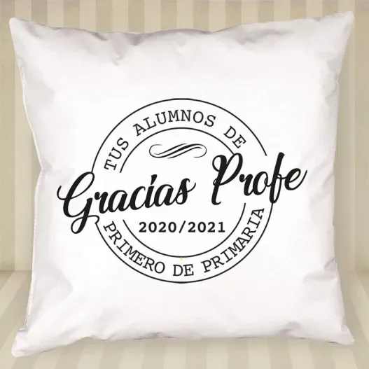 Coj&iacute;n personalizado 'Gracias profe' (Vista alternativa)