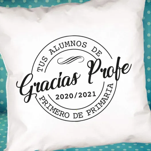 Coj&iacute;n personalizado 'Gracias profe' (Idea de regalo original)