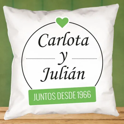 Coj&iacute;n personalizado juntos desde... (Idea de regalo original)